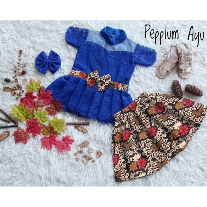 FWG - STELAN AYU TILE PREMIUM / SET KEBAYA ANAK CEWEK / SETELAN ANAK BATIK / PAKAIAN ANAK BATIK