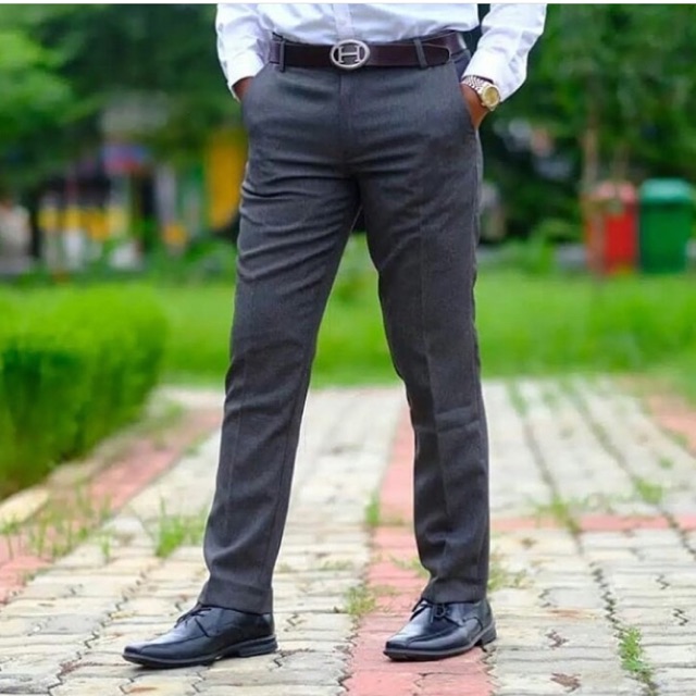 Celana Bahan Semi Woll 27-38 Outfit Korea Formal Kantor slimfit Strech