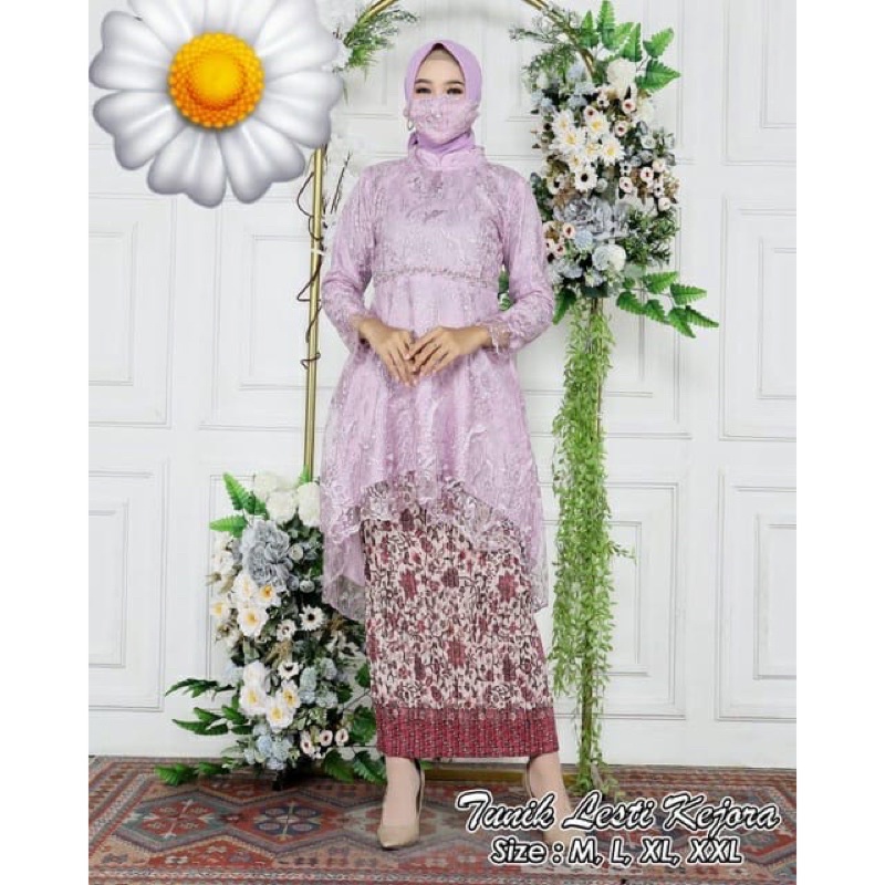 (COD) Kebaya Aurora Lesti / Stelan Kebaya Aurora Lesti / Kebaya Modern / Kebaya remaja Terbaru / Kebaya Aurora lesti payet / Kebaya kondangan