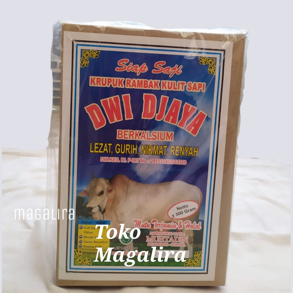 

Kerupuk Rambak Sapi Matang Khas Kota Kendal Merk Dwijaya 500 Gram