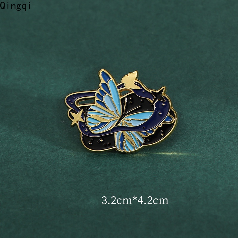 Bros Pin Enamel Desain Kartun Jam Pasir Butterfly Cat Penyihir Bahan Metal Gaya Gothic Punk Untuk Hadiah