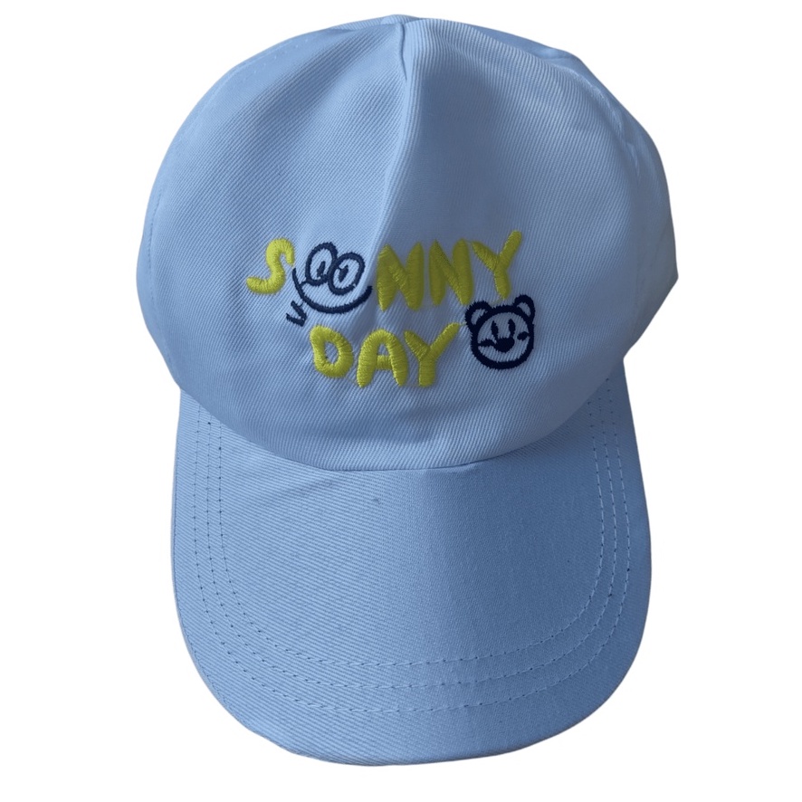 TOPI BASEBALL ANAK LUCKY GIRAFFE / JUST DO IT / SUPER DINO / SUNNY DAY USIA 2-10 TAHUN LAKI PEREMPUAN-TOPI SUNNYDAY PUTIH