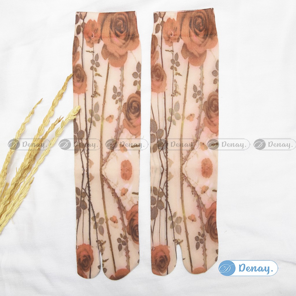 TOKODENAY - Kaos Kaki Printing Dewasa - Kaos Kaki Jempol Motif Printing - Kaos Kaki Muslimah - Kaos Kaki Motif - Motif Random - Kaos Kaki Panjang - Kaos Kaki Kekinian