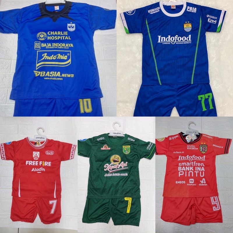 Setelan anak psis arema persib bali united persis solo persija / baju bola kids liga 1 indonesia