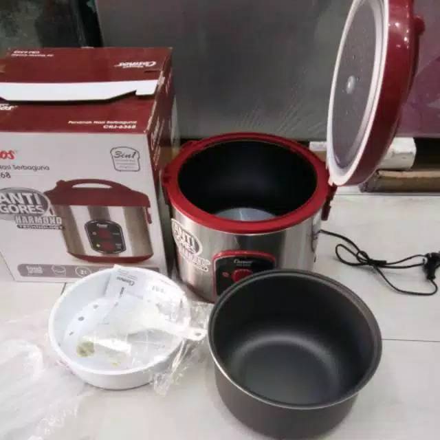 COSMOS Rice Cooker HARMOND 2Liter Bodi Stainless 3in1 CRJ6368 Anti Gores