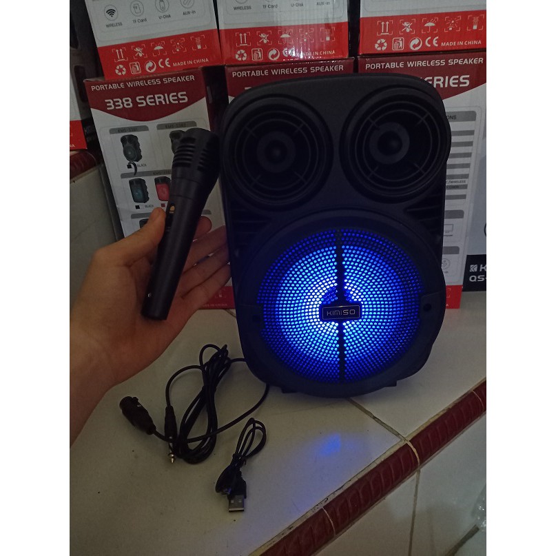 SPEAKER BLUETOOTH UKURAN BESAR 6,5 INCH SUPER BASS / SPEAKER BLUETOOTH KIMISO 3381 6,5 INCH