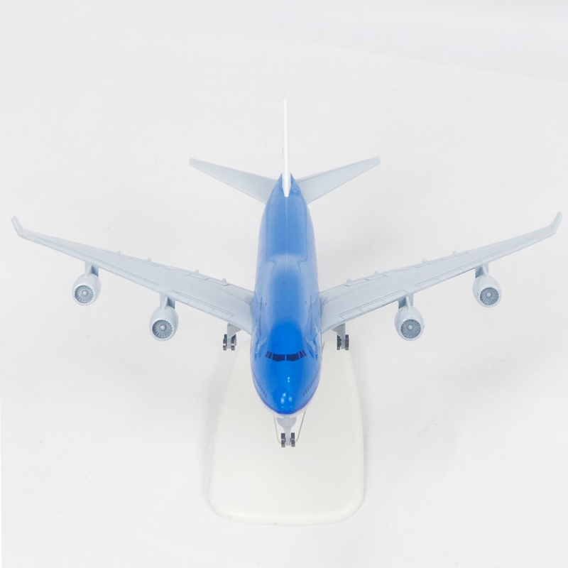 Simulasi Pesawat Terbang Dutch Airlines KLM Boeing B747 Bahan Logam Alloy Ukuran 20CM B747