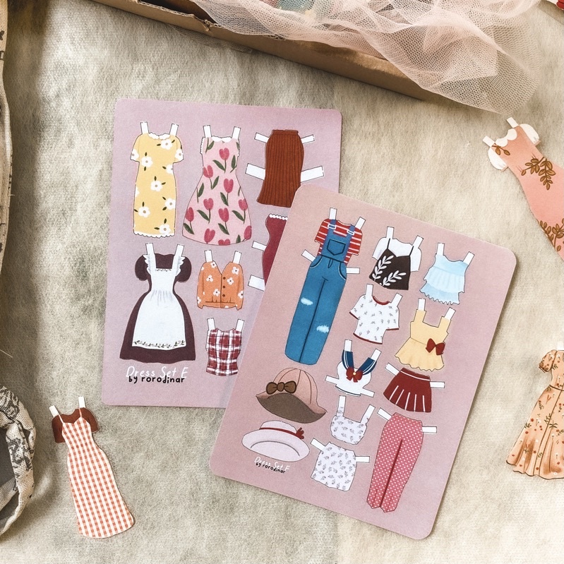 “Summer Chara” EDISI DRESS SET Tanpa Karakter - Boneka Kertas Bongkar Pasang BP Barbie