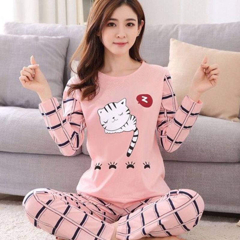 YAGOO -Baju Tidur CP Wanita Import - Piyama Motif Lucu - Piyama Wanita Terbaru Best Seller-Piyama