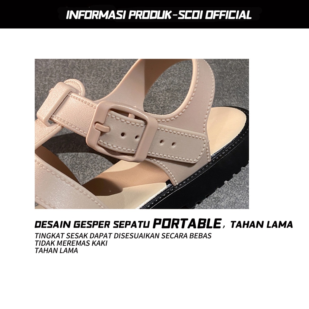 Sandal Wanita Korea Fashion Wanita Import Nyaman Olahraga Luar Ruangan Impor Sepatu Datar Bahan Non-Slip