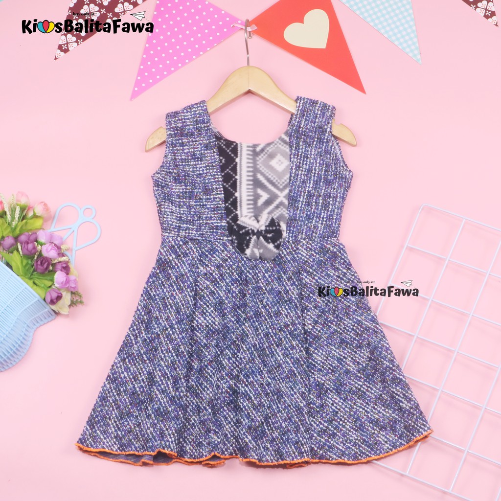 [BLUDRU FLANEL] Dress Clairine uk 2-3 Tahun / Baju Pesta Dres Anak Perempuan Bayi Yukensi Natal Adem