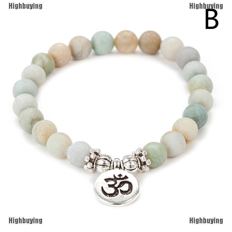 Gelang Batu Amazonite Lotus Buddha Yoga Chakra Untuk Pria Dan Wanita