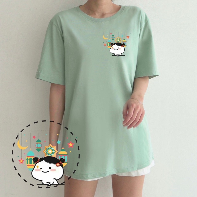 KAOS LEBARAN MOTIF PENTOL L04 KETUPAT EID MUBARAK IDUL FITRI GAMBAR LUCU COUPLE COTTON COMBED GROSIR MURAH