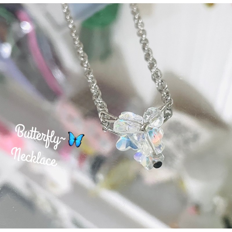 kalung butterfly kalung kupu kupu permata stainless kalung silver butterfly necklace