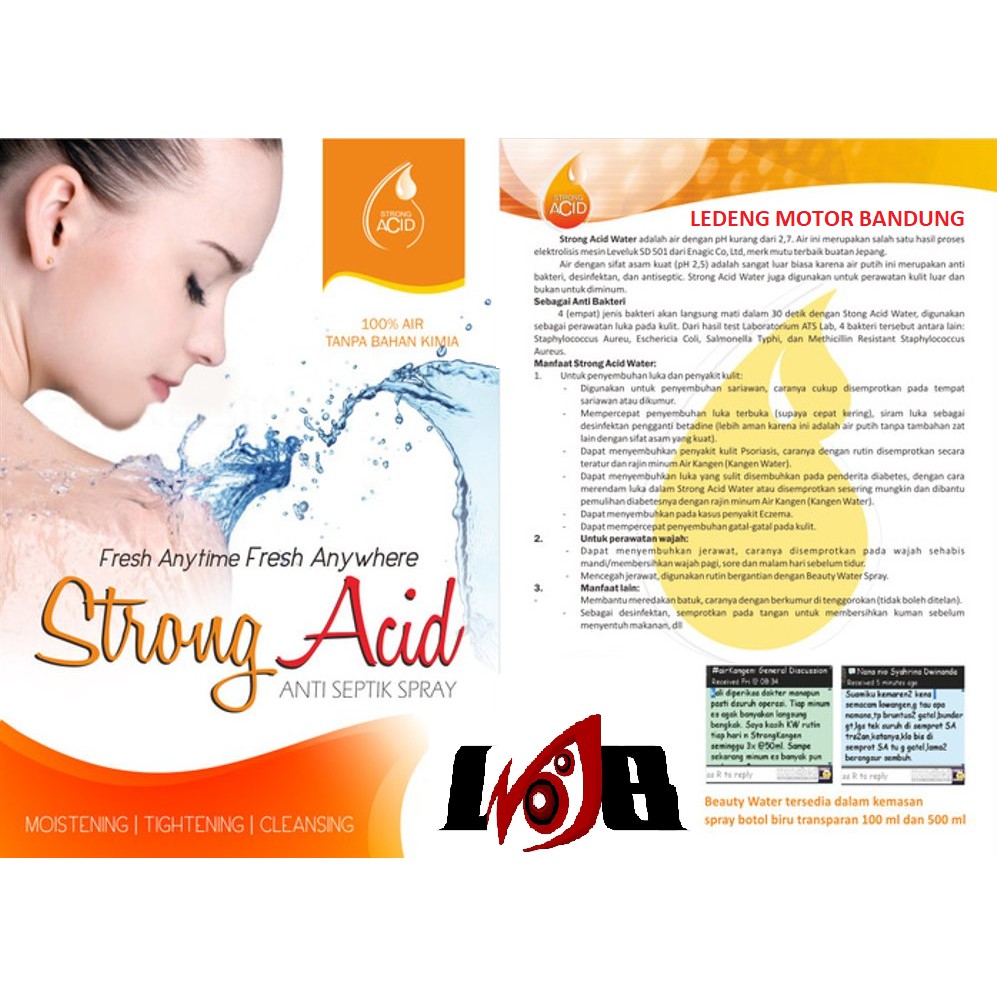 Strong Acid Kangen Water Ph 2.5 Facial Spray Anti Virus Bakteri