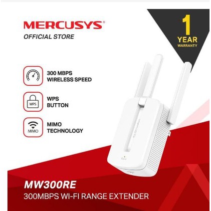 Mercusys MW300RE Wi-Fi Range Extender 300Mbps