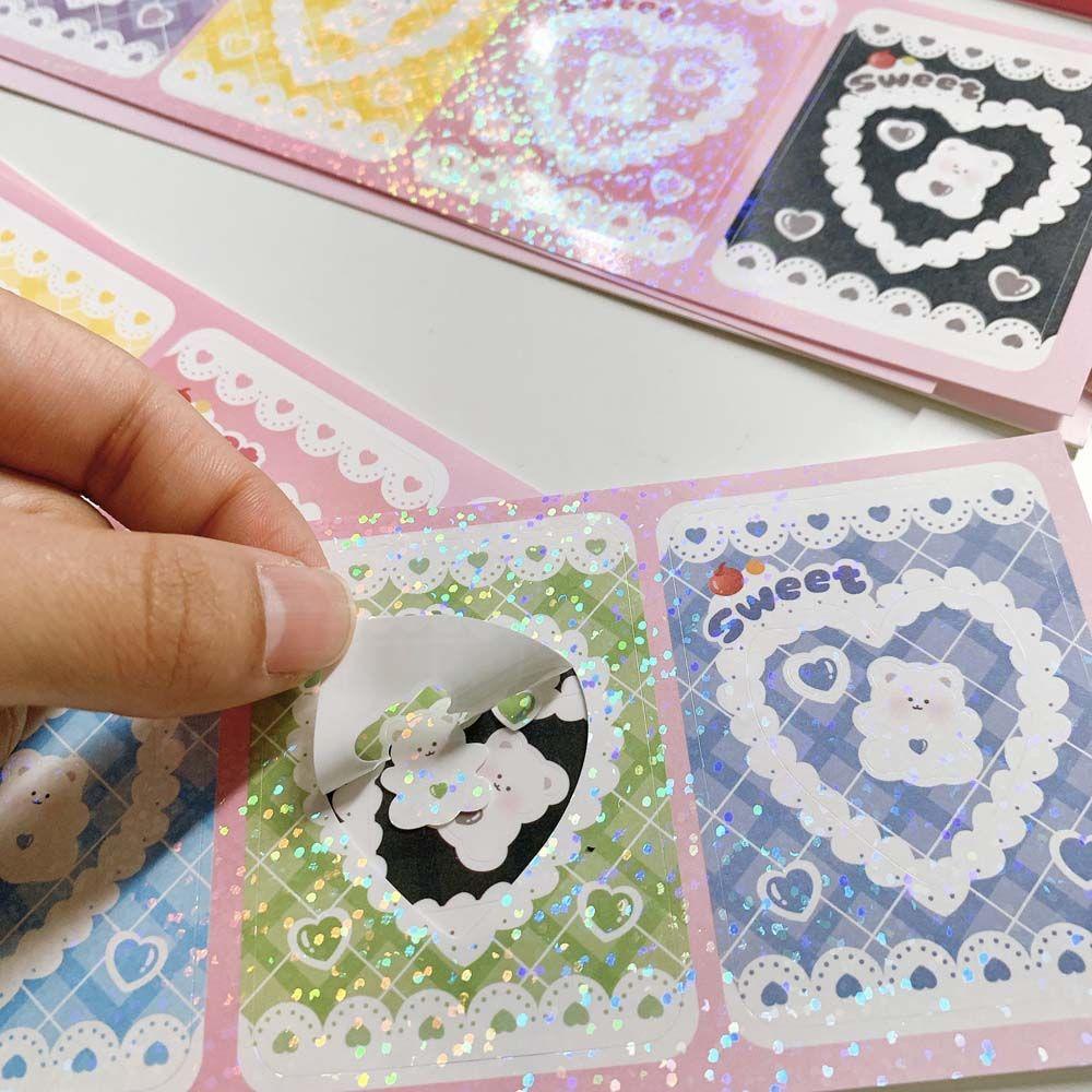 Mxbeauty Bingkai Foto Stiker Kreatif Aesthetics Cinta Hati Alat Tulis Korea Ins Idol Card Decor