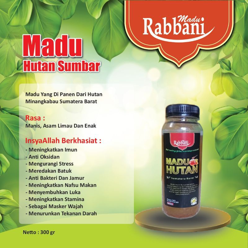 

Madu Hutan Sumbar Asli 100% (300 gr)