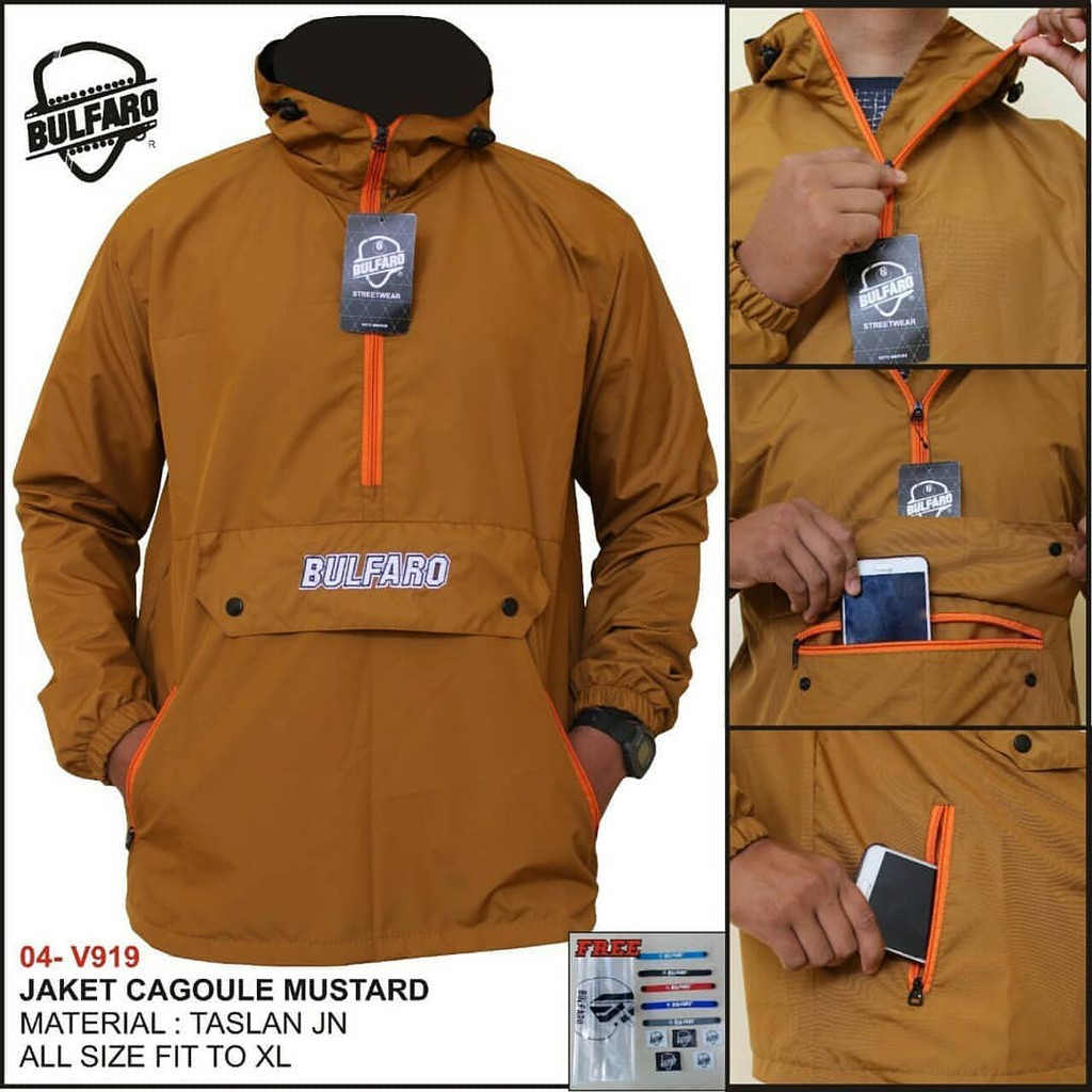 Promo Jaket Cagoule Pria Waterproof BULFARO Original / Jaket Hoodie Windbreaker / jaket doraemon