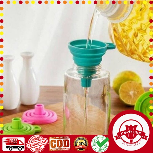 Corong Air Minyak Silicone Lipat Portable