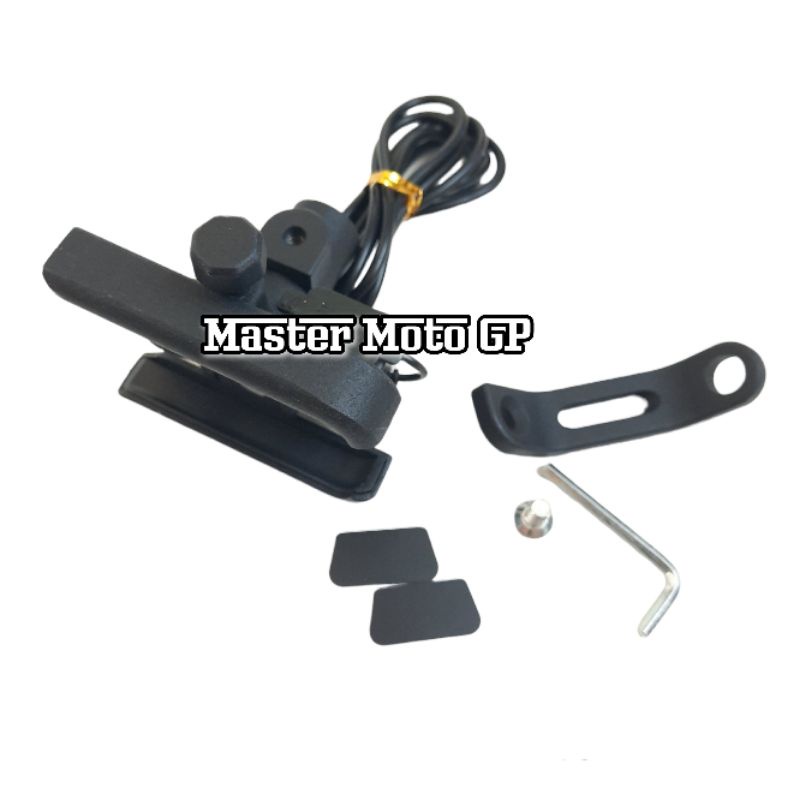 Holder Hp spion cr7 Usb Holder handphone breket spion colokan USB Universal semua jenis motor Holder ponsel spion Aluminium cnc