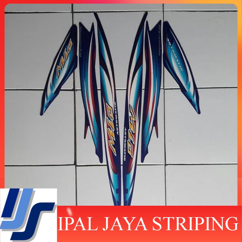 stiker striping motor mio sporty 2007 biru