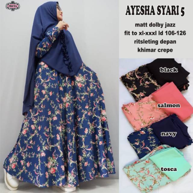 Ayesha syari/ Gamis Syar'i/Syar'i /Long dress/ Hijab/Maxy /Dress Katun Wanita/Gamis import