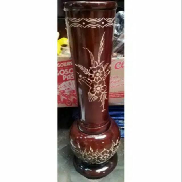 Vas Bunga Kayu Jati Piala Ukuran Besar