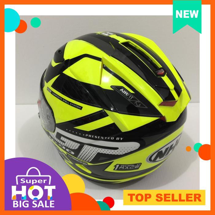Helm Nhk Gp 1000 Gp1000 Motif Star Yellow Fluorecent Silver Kuning Flo