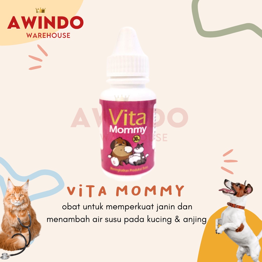 VITA MOMMY - Obat Vitamin Penambah Air Susu Memperkuat Janin Kucing Anjing Vitamommy