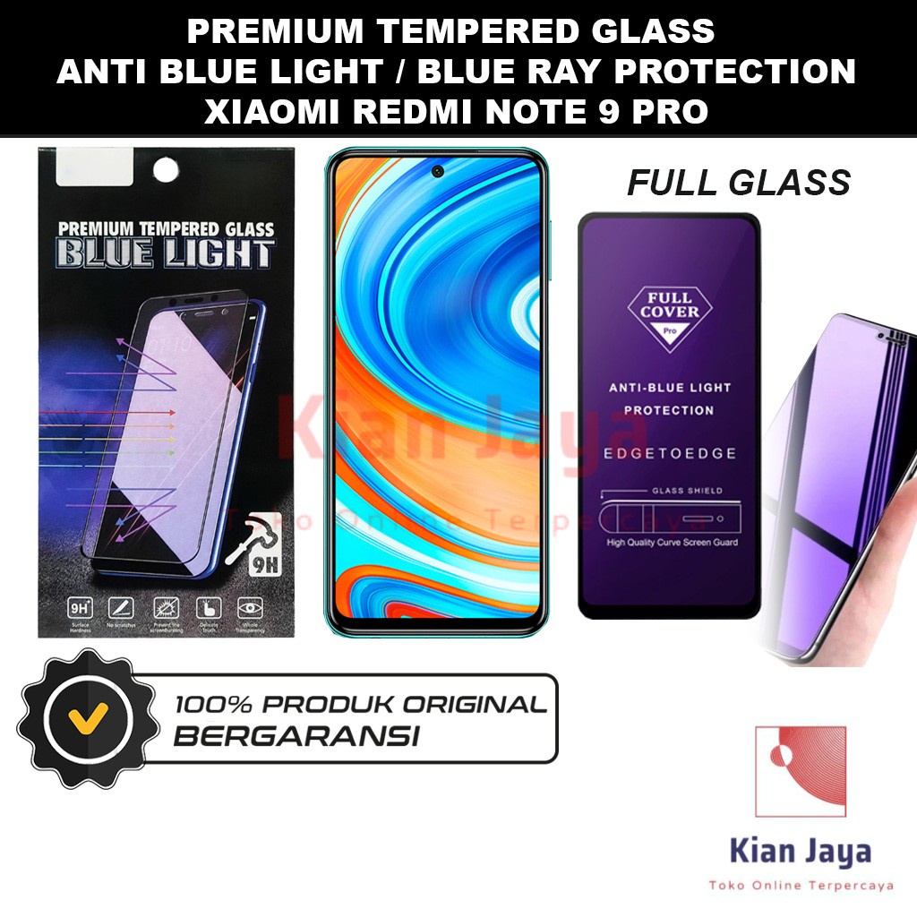 Tempered Glass Xiaomi Redmi Note 9 Pro Anti Blue Light Hp Temper Anti Gores