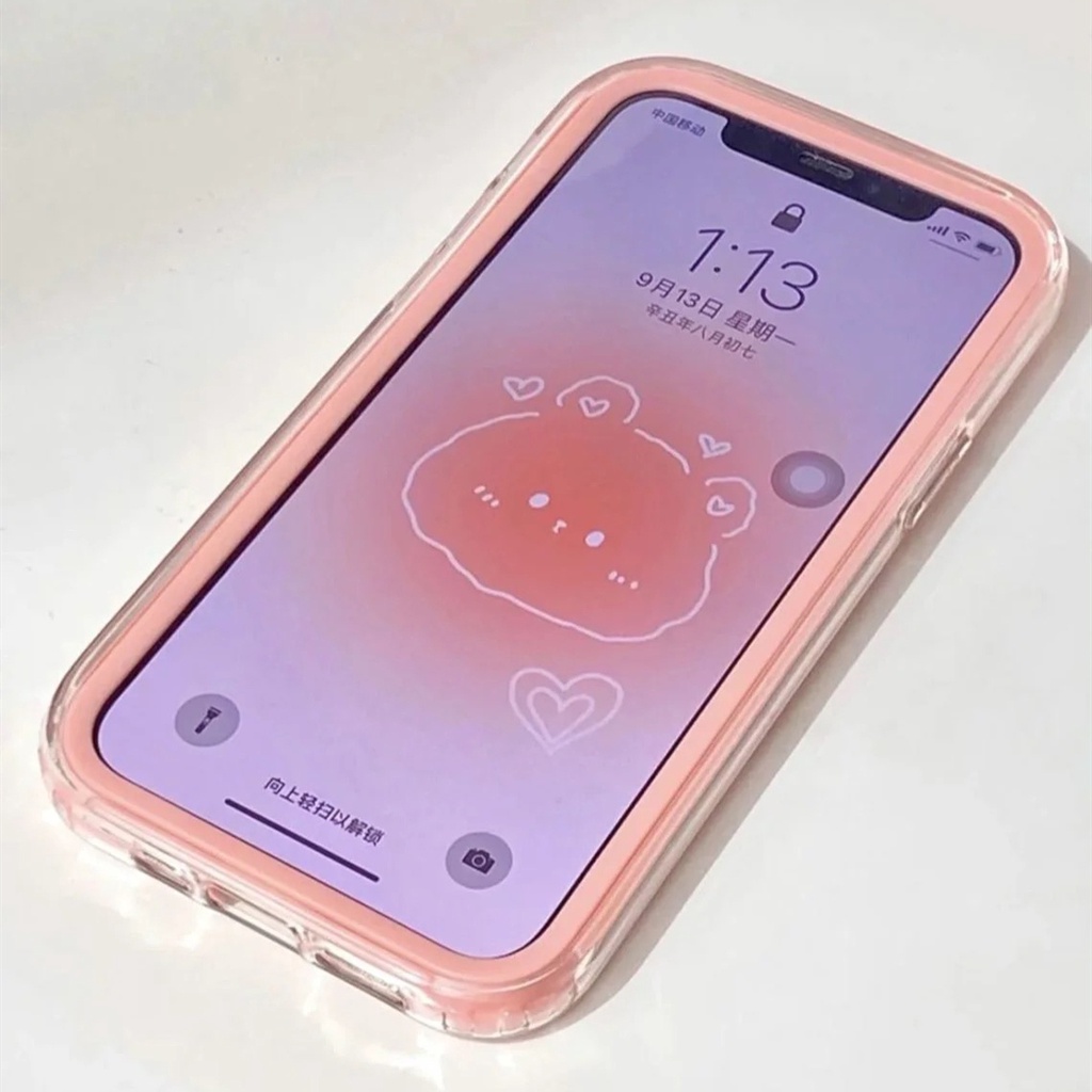 3 in 1 Case Tahan Banting Warna Permen Untuk iPhone 14 Pro Max 13 12 11 Pro Max XR X XS Max 7 8 Plus