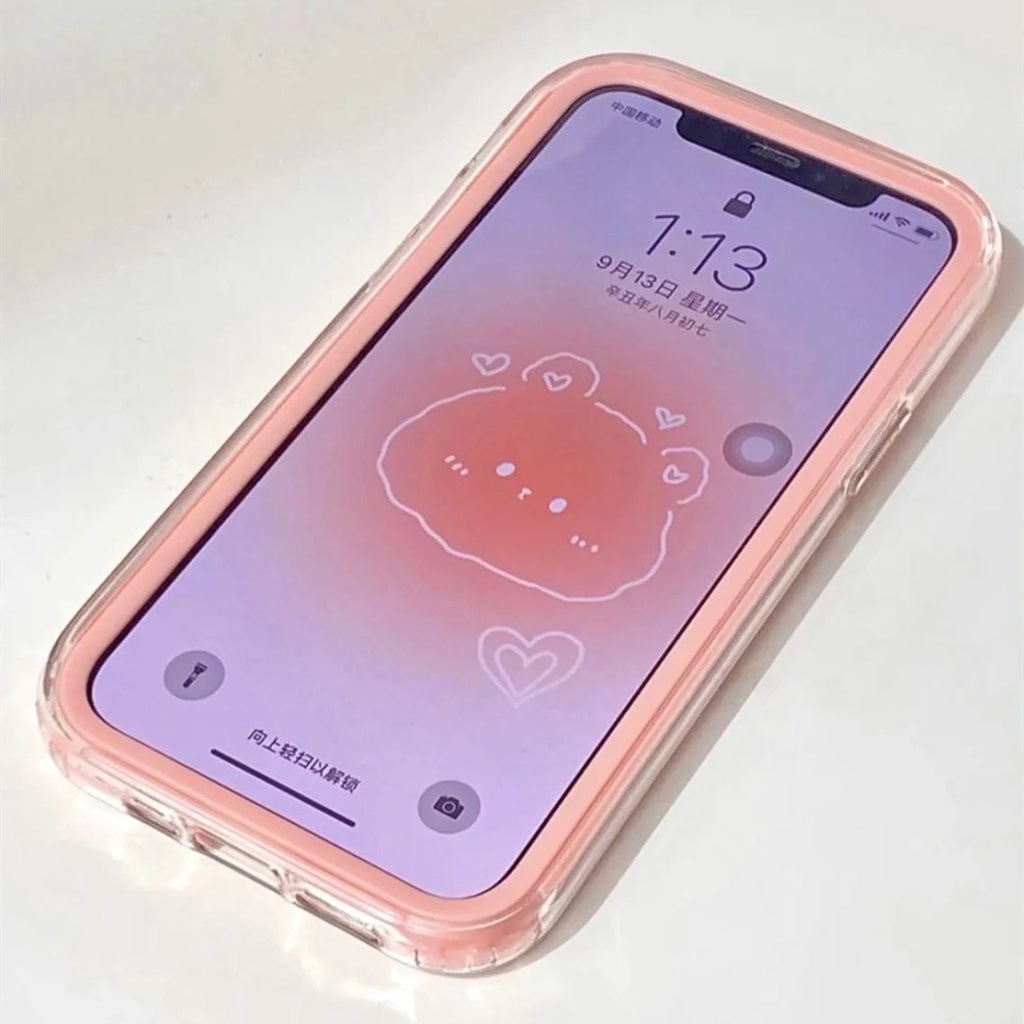 3 in 1 Case Tahan Banting Warna Permen Untuk iPhone 14 Pro Max 13 12 11 Pro Max XR X XS Max 7 8 Plus