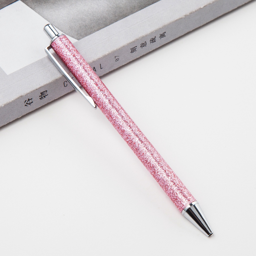 1 Pcs Ballpoint Pen 1.0mm Refill Pen Glitter Metal Pen Student Stationery Office School Pen