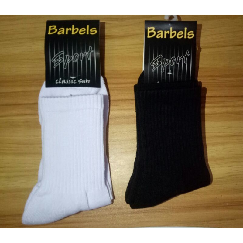 Kaos kaki olahraga putih polos merk barbels / kaos kaki barbels sport unisex / kaos kaki sport hitam