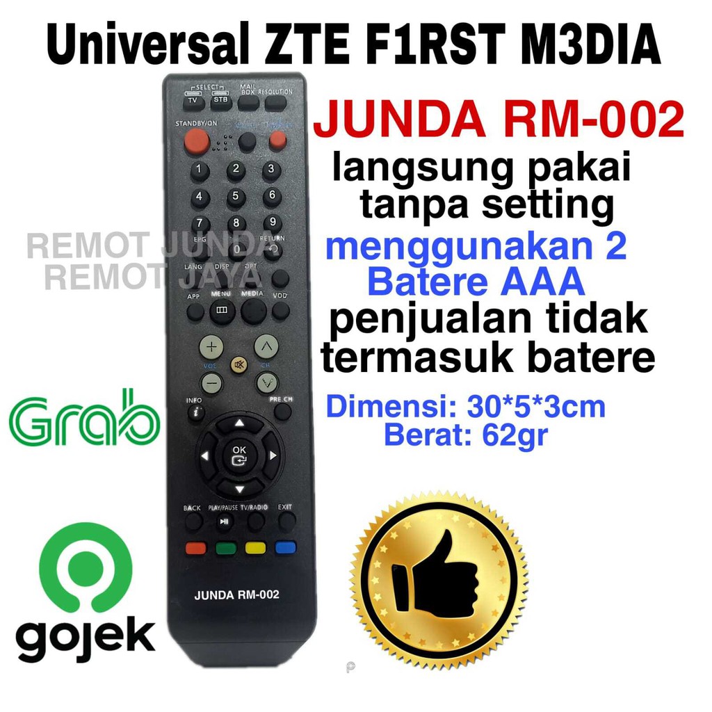 REMOTE RECEIVER PARABOLA FIRST MEDIA JUNDA RM002