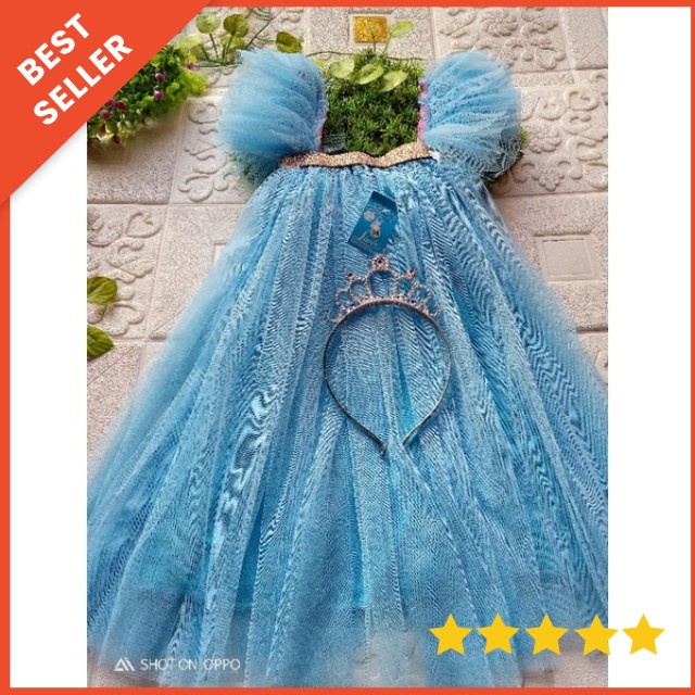 DRESS TUTU  PRINCESS CANTIK 2-7 TAHUN GRATIS BANDO / DRESS TUTU ANAK GAMAR / GAUN PESTA ANAK PREMIUM