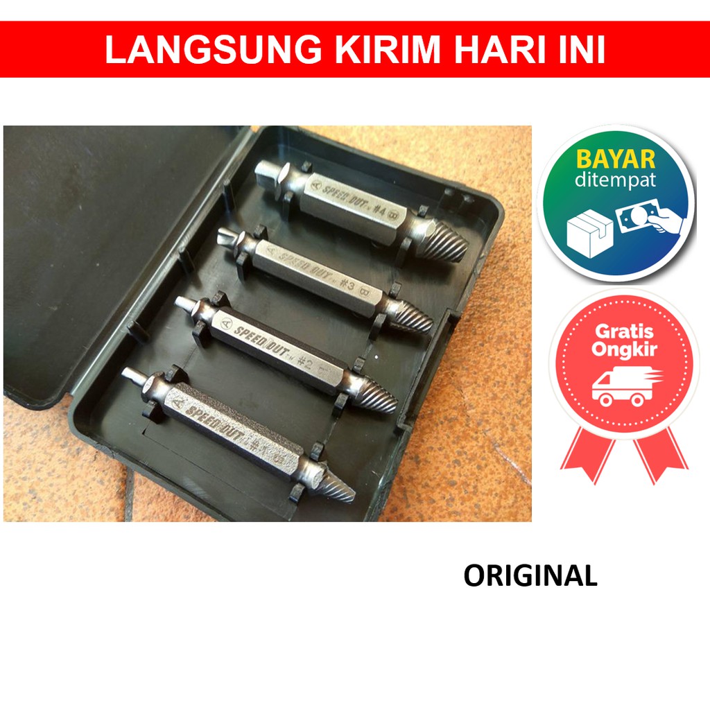 Jual Screw Bolt Extractor Hand Tap Drill Bit Set Alat Pembuka Baut