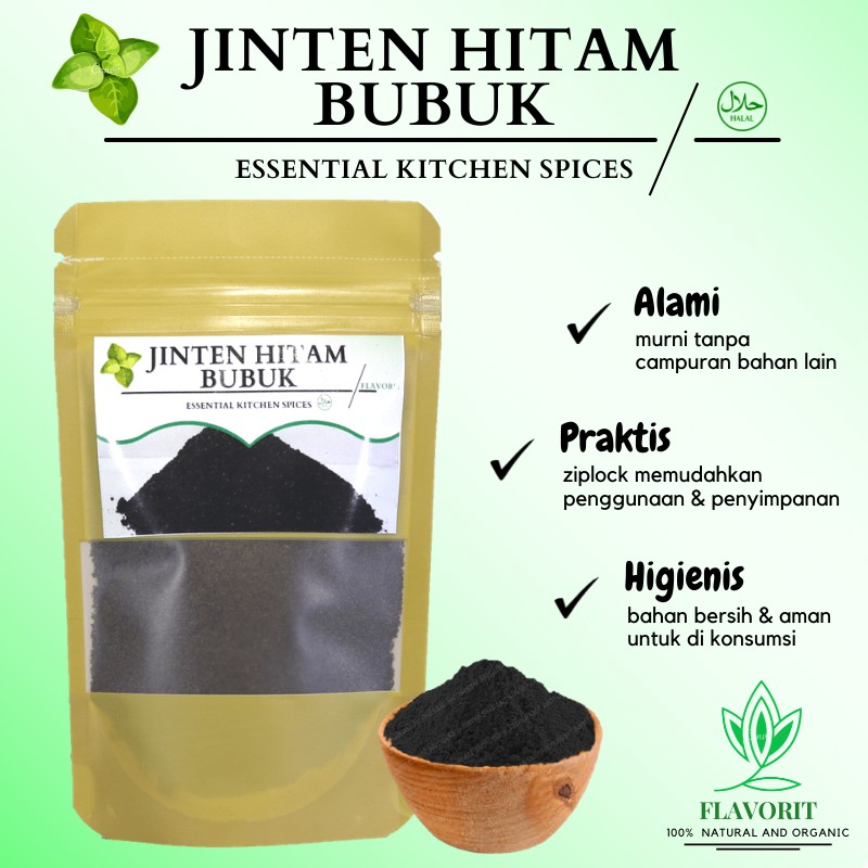 Jinten Jintan Hitam Bubuk Habbatussauda Powder Asli Murni Organik Bumbu Dapur Rempah Herbal