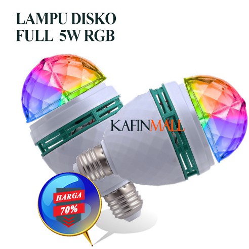 RGB 5W 5LED LAMPU DISCO LED FITTING E27 TUMBLR MINI OTOMATIS DISCO WARNA WARNI / LAMPU SUNSET / LAMPU BOHLAM WARANA HIAS