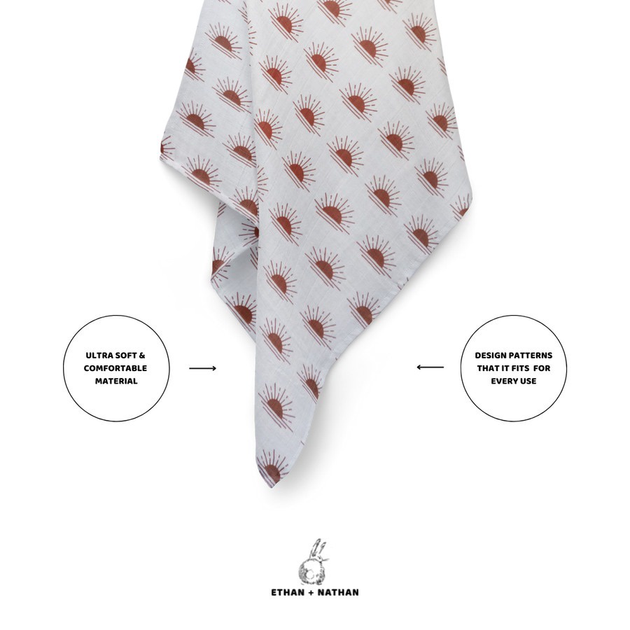 Ethan + Nathan - Baby Swaddle Blanket Pattern Sunrise