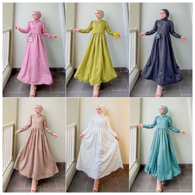 Dress Yuropa Ori Nada Gisella || Dress Polos bahan premium
