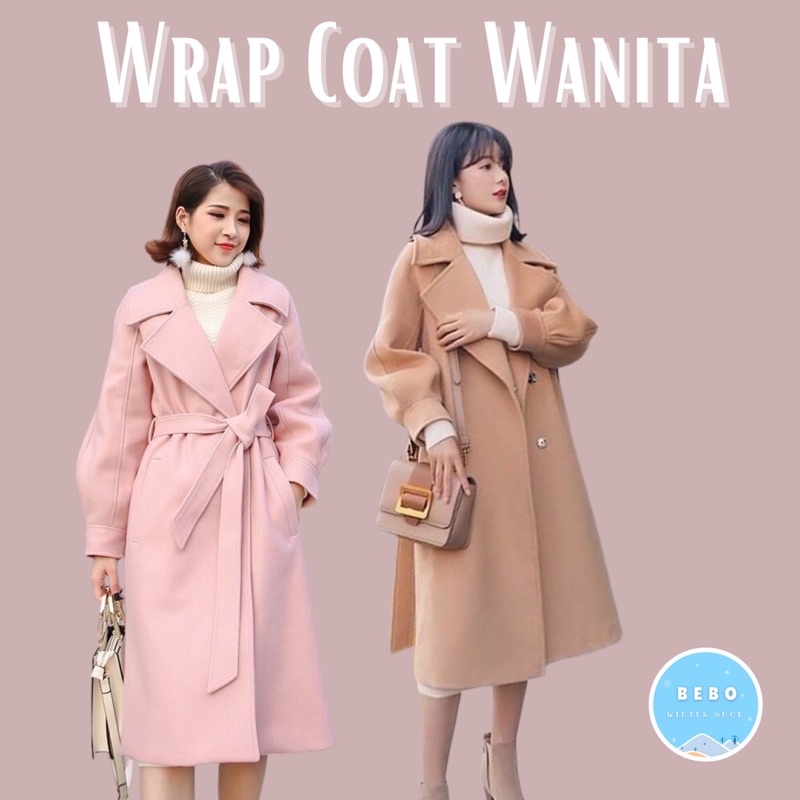 Women Wrap Coat Korea Mantel Panjang Wanita