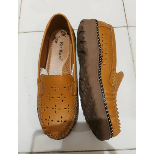 Sepatu kickers Wanita Asli kulit Sapi
