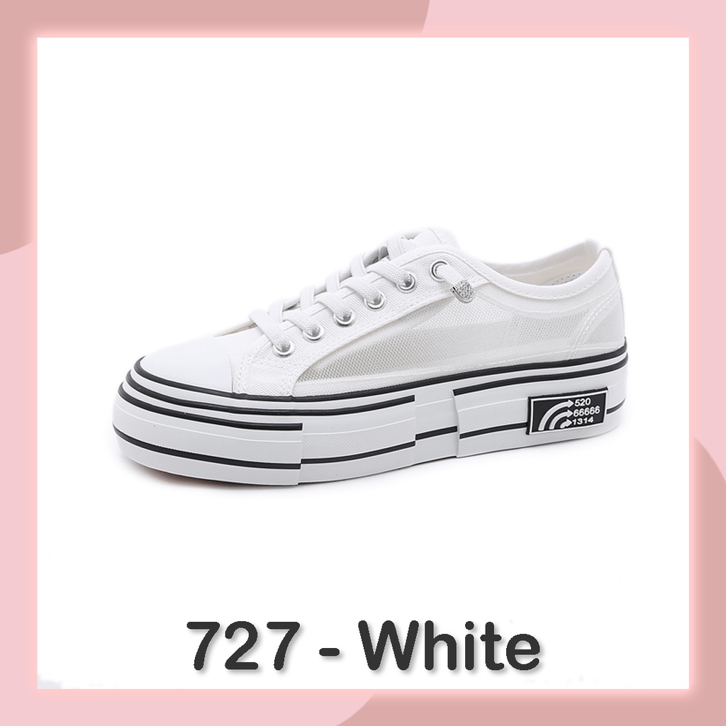 Sepatu Sneakers Wanita Import 726-727-728-727-White