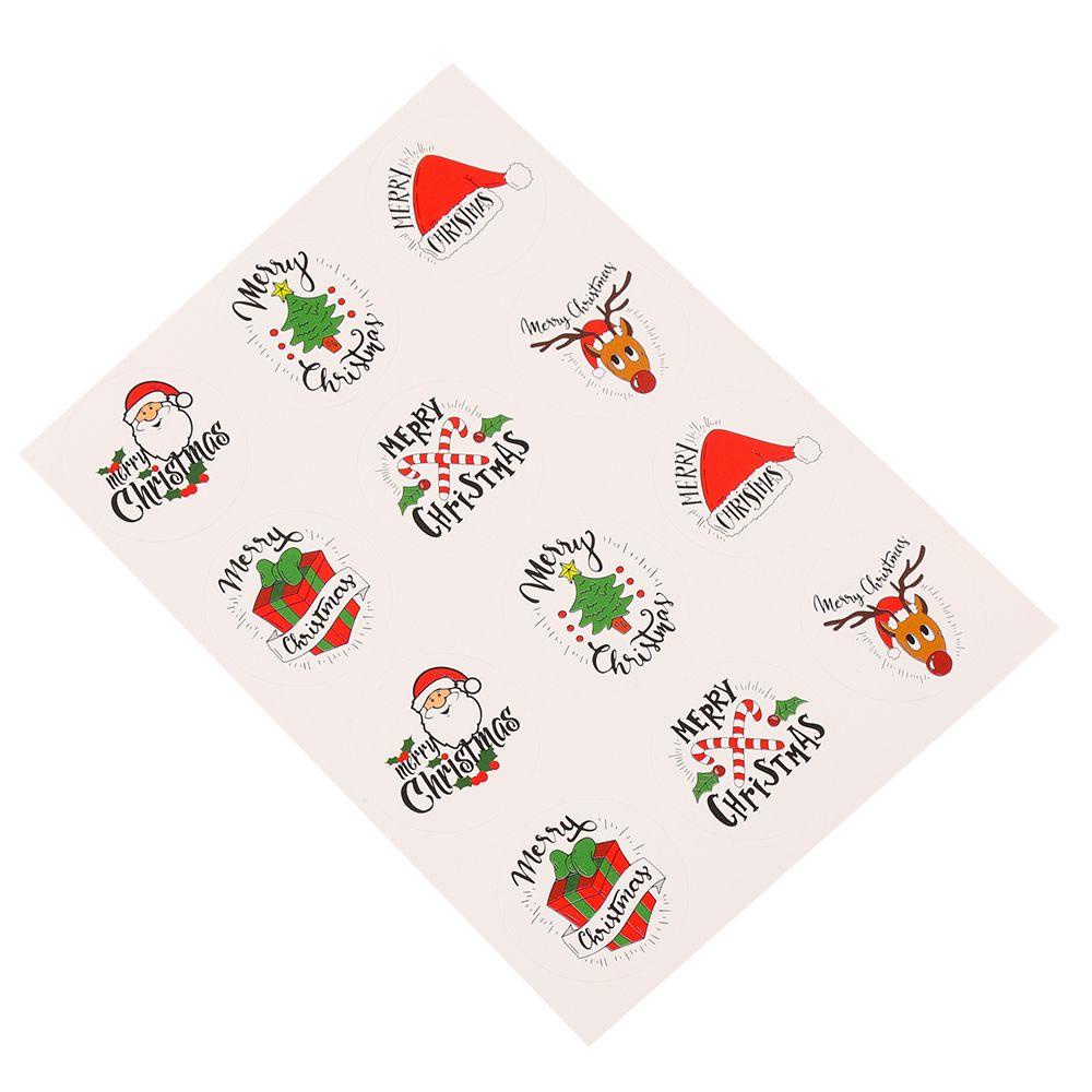 Nanas 120Pcs Gift Paper Sticker DIY Santa Claus Tag Biskuit Paket Merry Christmas Xmas Ornament