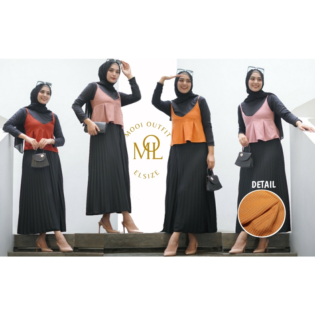 Blouse Atasan Wanita Rompi Rample Atasan Baju Wanita Waffle Uniqlo Bahan Waffle  Knit Premium Viral 