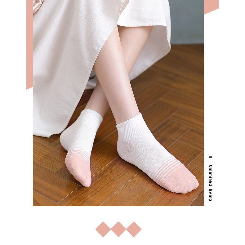 [littlecrab] Kaos Kaki Pink Square Kotak Women Socks Import Kaos Kaki Catur Berkualitas Kaus Kaki Pendek Lembut Korean Style