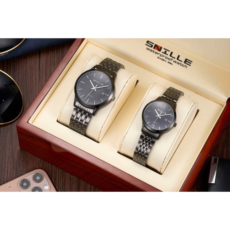 Snille ( bahan stainless steel ) Original MA - A1  Jam Tangan Pria &amp; Wanita. ( Tahan Air ) GRATIS 1 PCS JAM TANGAN