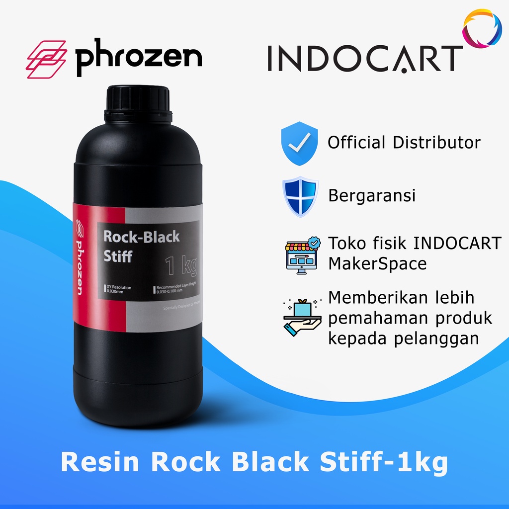 INDOCART Tinta Resin 3D printer Phrozen Rock Black Stiff Resin-1kg